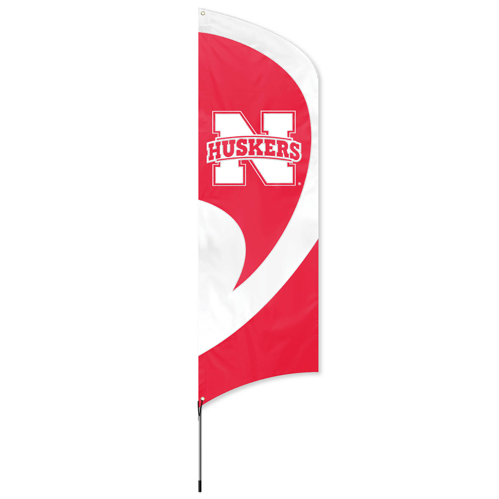 Nebraska Cornhuskers Tall Team Flag 8.5' x 2.5' & more garden flags at