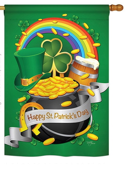 Happy St. Patrick\'s Day House Flag