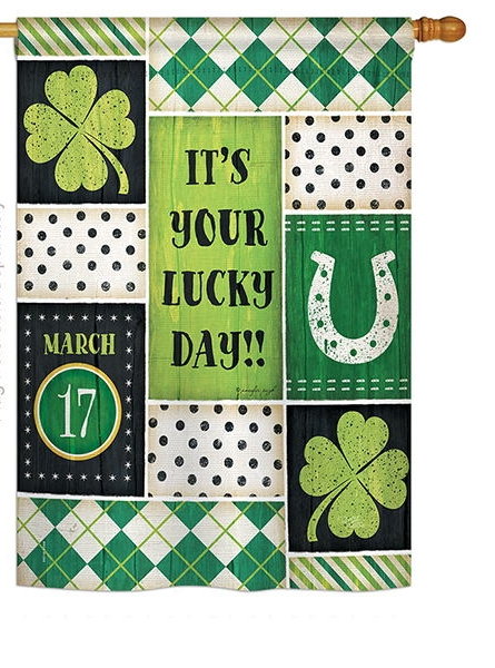 St. Patricks Lucky Day House Flag