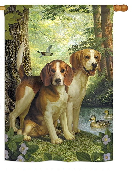 Beagles And Duck House Flag