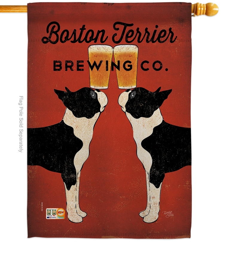 Boston Terrier Brewing House Flag