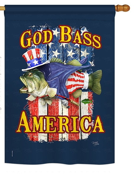 God Bass America House Flag