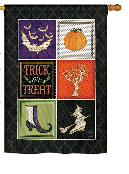 Trick or Treat Collage House Flag