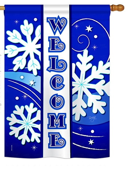 Welcome Winter House Flag