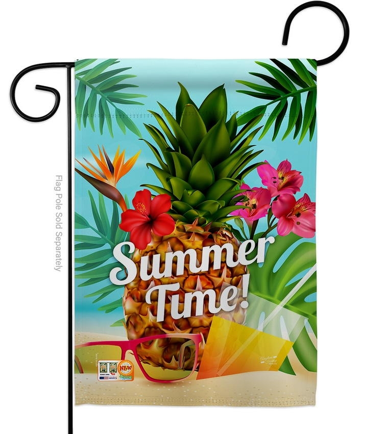 Summer Beach Time Garden Flag