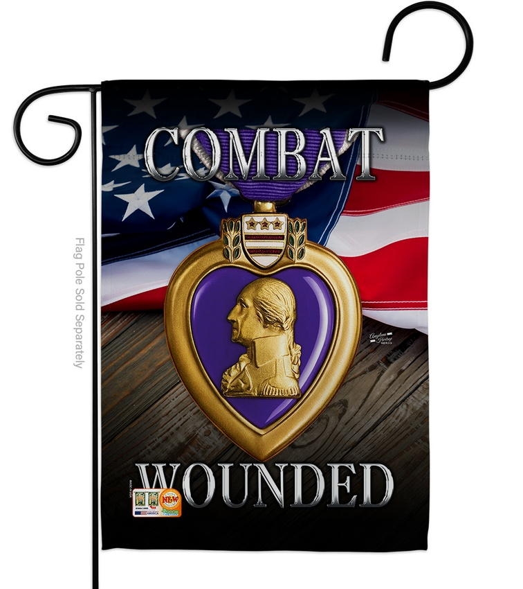 Purple Heart Combat Wounded Garden Flag