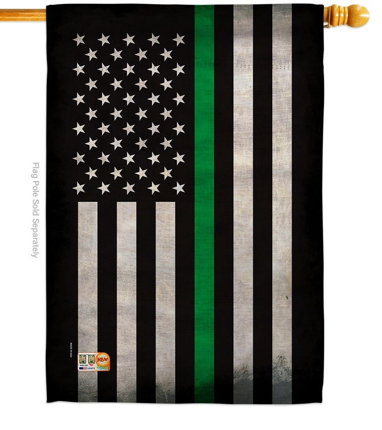 USA Thin Green Line Decorative House Flag