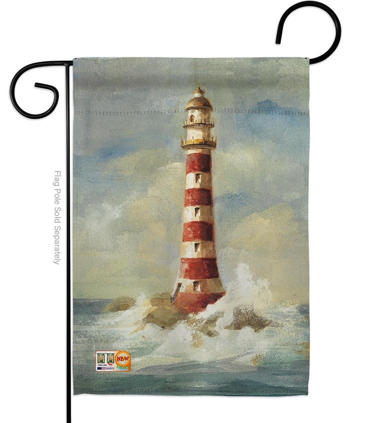 Lighthouse By The Sea Garden Flag