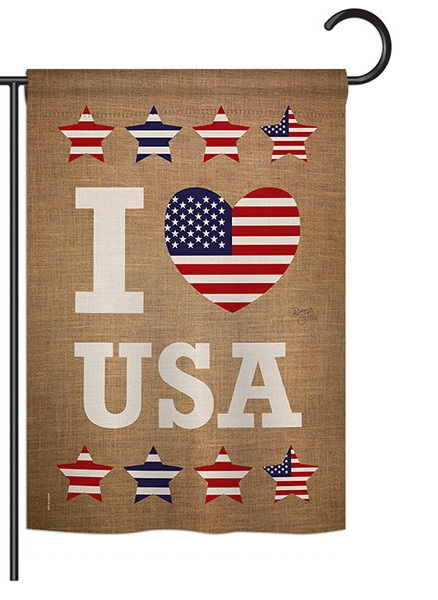 I Love USA Garden Flag