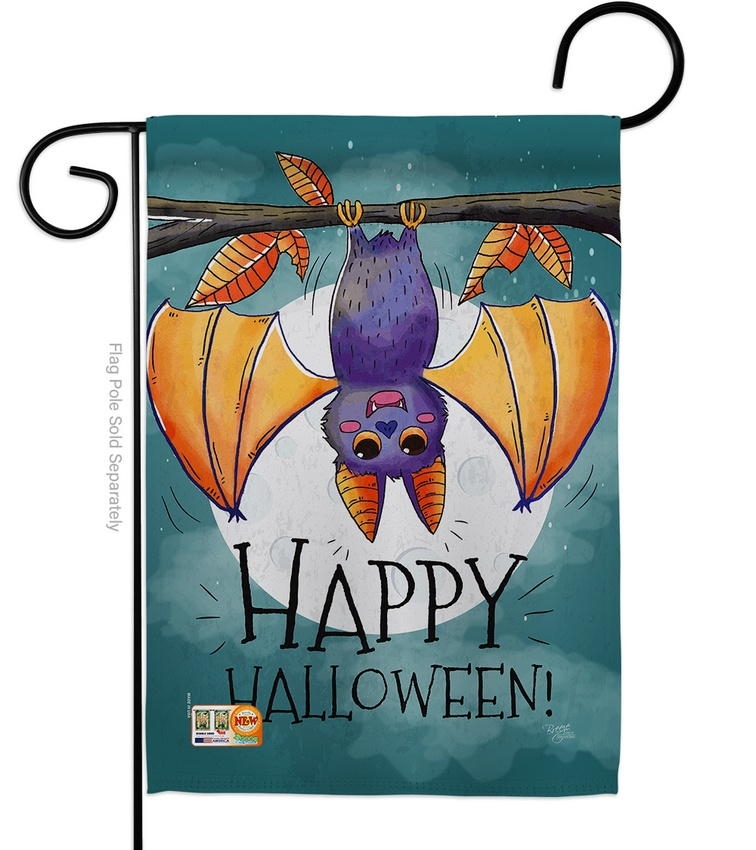 Happy Halloween Bat Garden Flag