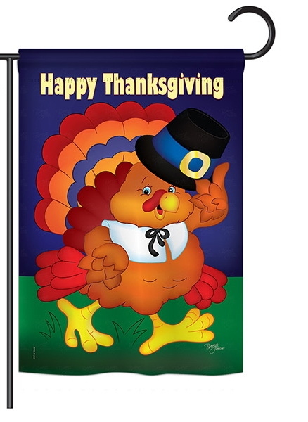Happy Thanksgiving Turkey Garden Flag