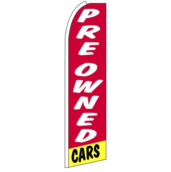 Pre Owned Cars Red Feather Flag 3\' x 11.5\'