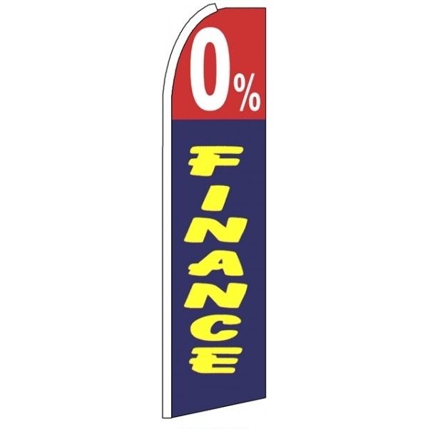 0% Finance Advertising Feather Flag Banner 3\' x 11.5\'