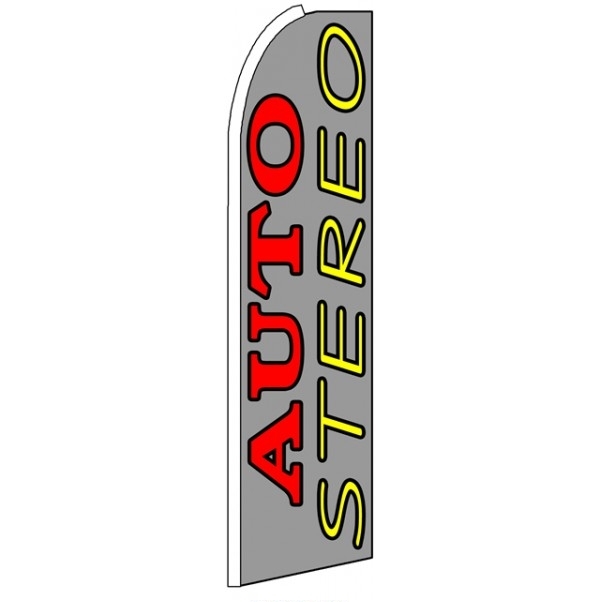 Auto Stereo (Sideways) Feather Flag 2.5\' x 11\'