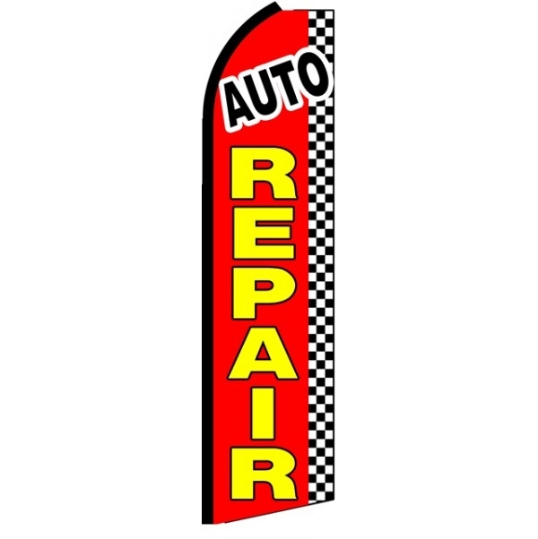 Auto Repair(Red yellow letters) Feather Flag 2.5\' x 11\'