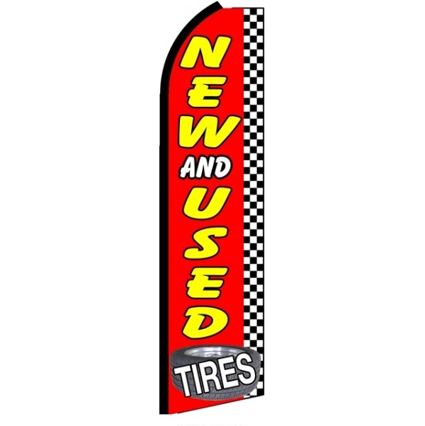 New & Used Tires Feather Flag 3\' x 11.5\'