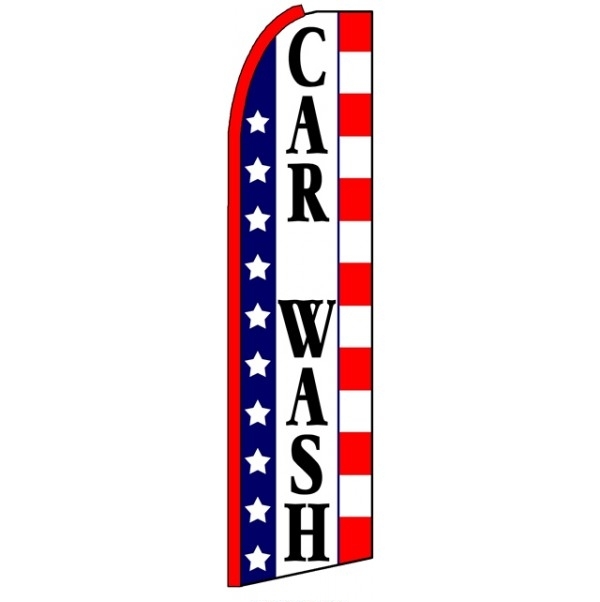 Car Wash Stars (Patriotic) Feather Flag 3\' x 11.5\'