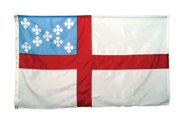 US Made Fringed Nylon Episcopal Indoor Flag 4x6