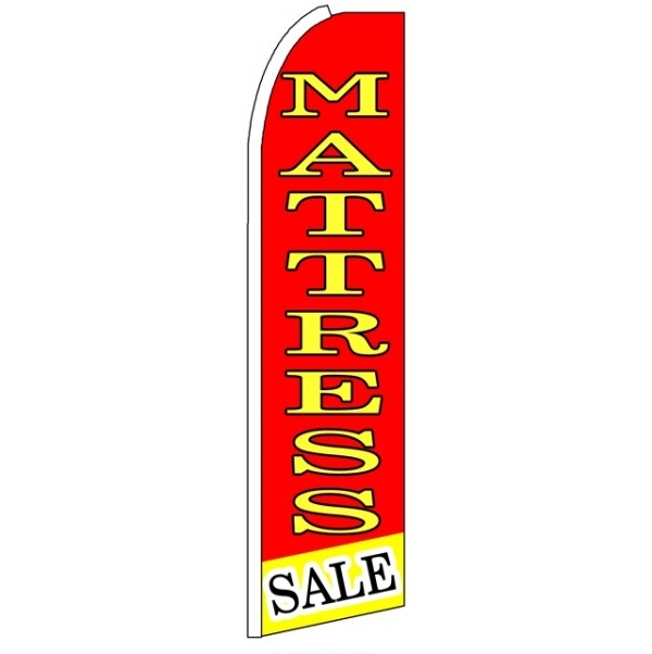 Mattress Sale (Red & Yellow) Feather Flag 3\' x 11.5\'