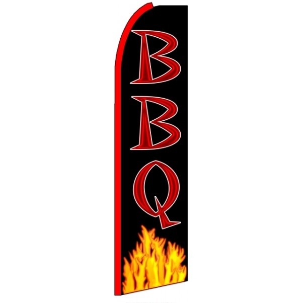 BBQ (Red Sleeve) Feather Flag 2.5\' x 11\'