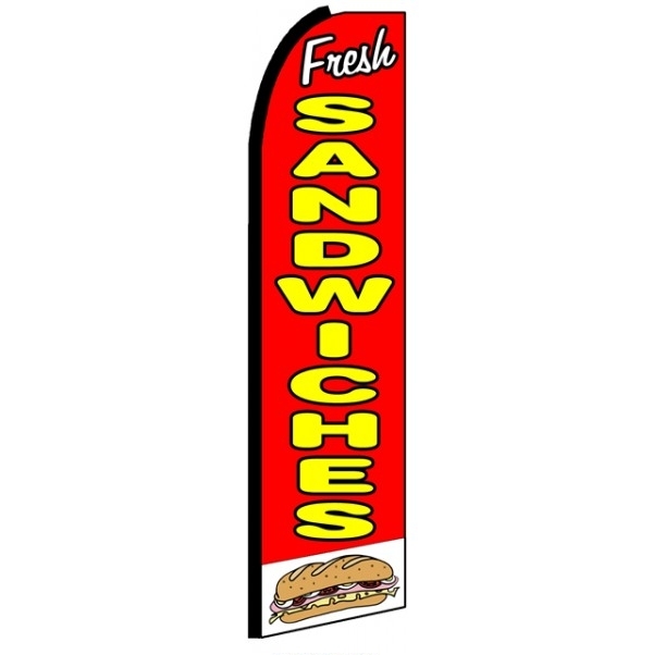 Fresh Sandwiches Feather Flag 3\' x 11.5\'