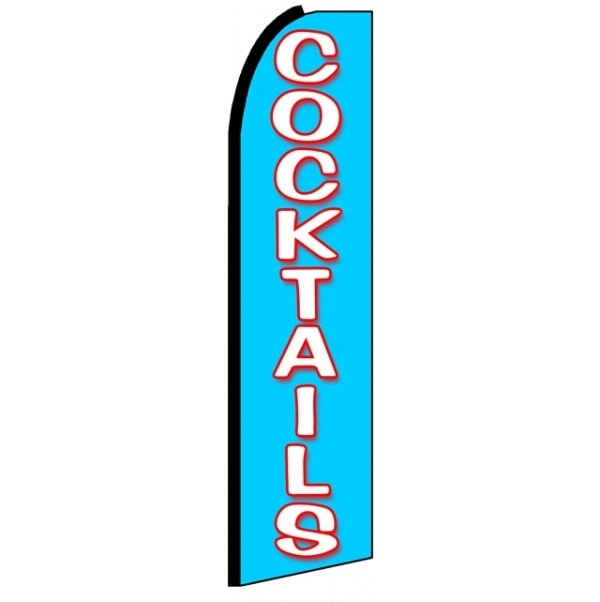 Cocktails Feather Flag 3\' x 11.5\'