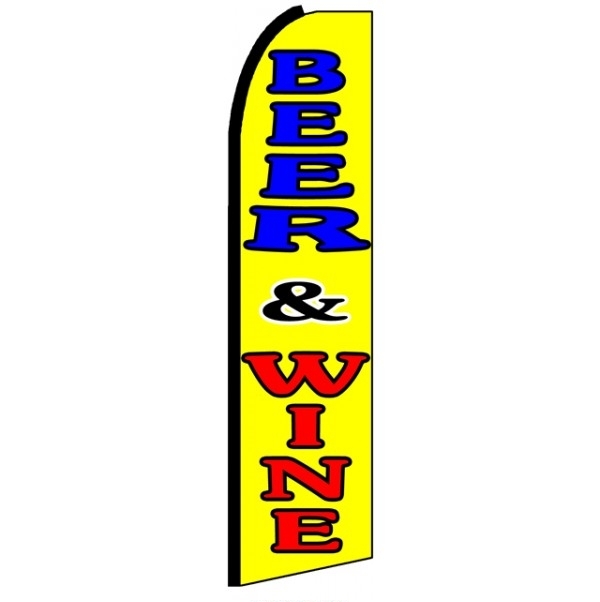 Beer & Wine Feather Flag 3\' x 11.5\'