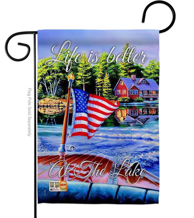 Better At The Lake Decorative Garden Flag