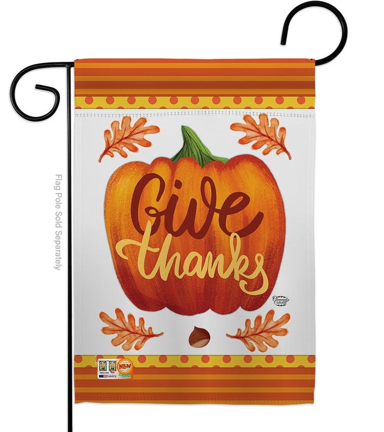 Pumpkin Give Thanks Garden Flag
