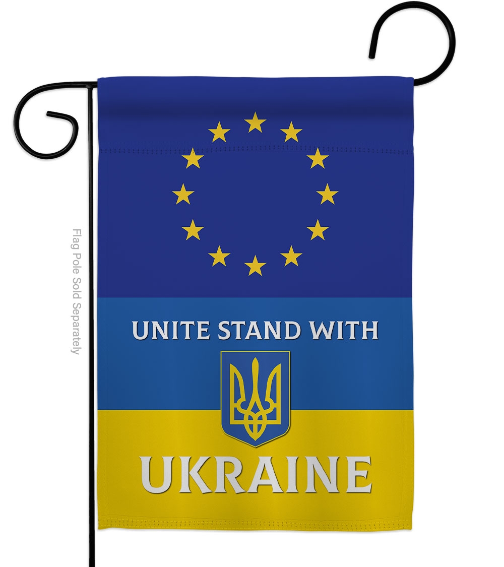 European Union Stand With Ukraine Garden Flag