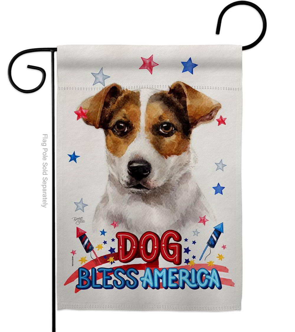 Patriotic Russell Terrier Garden Flag