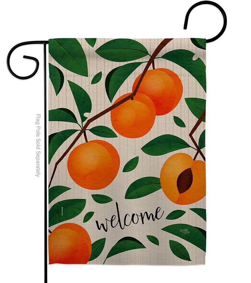 Welcome Apricot Garden Flag