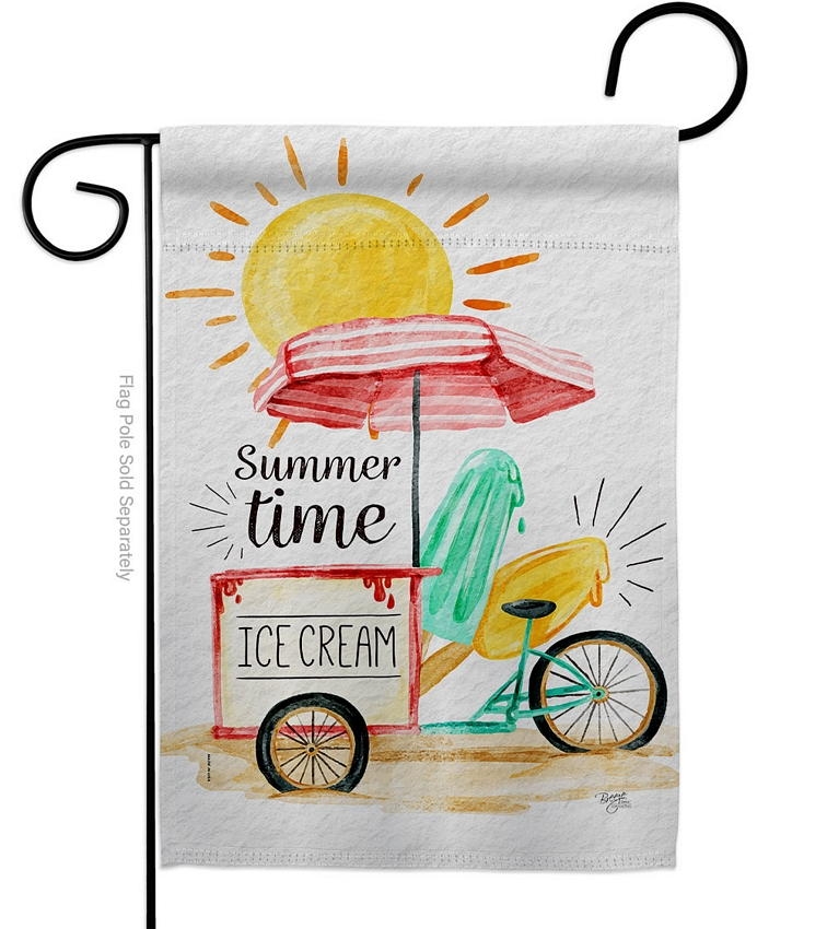 Summer Time Ice Cream Garden Flag