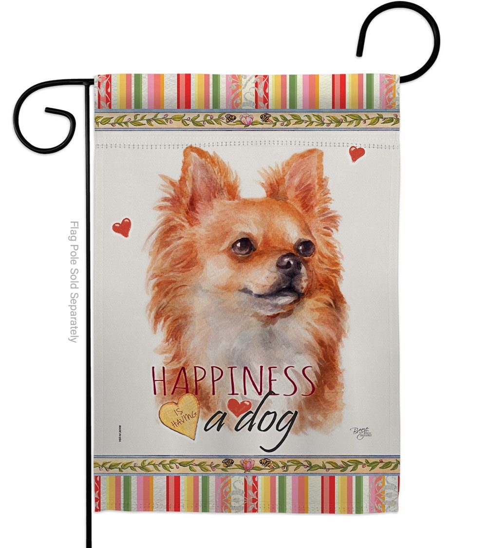 Brown Chihuahua Happiness Garden Flag