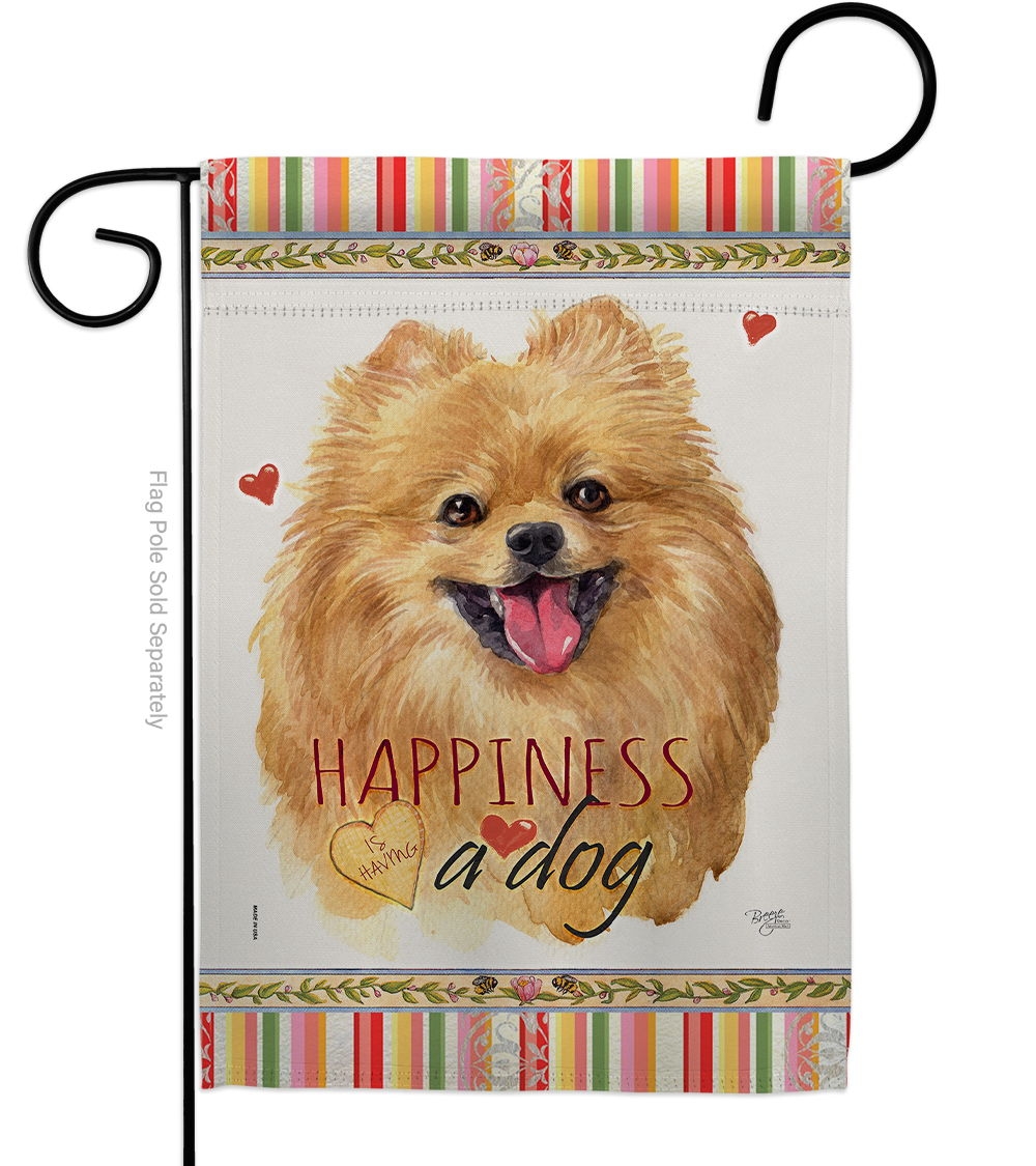 Pomeranian Happiness Garden Flag