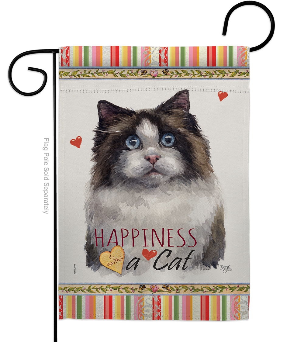 Mitted Ragdoll Happiness Garden Flag