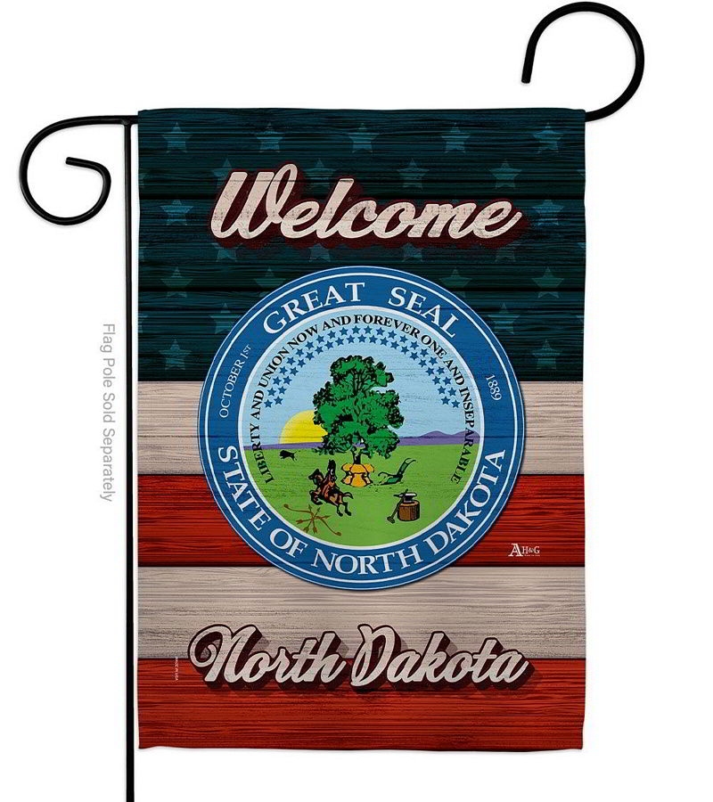 Welcome North Dakota Garden Flag