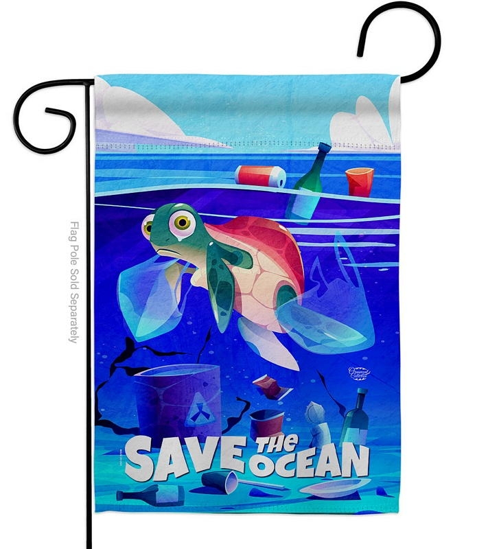 Save The Ocean Garden Flag
