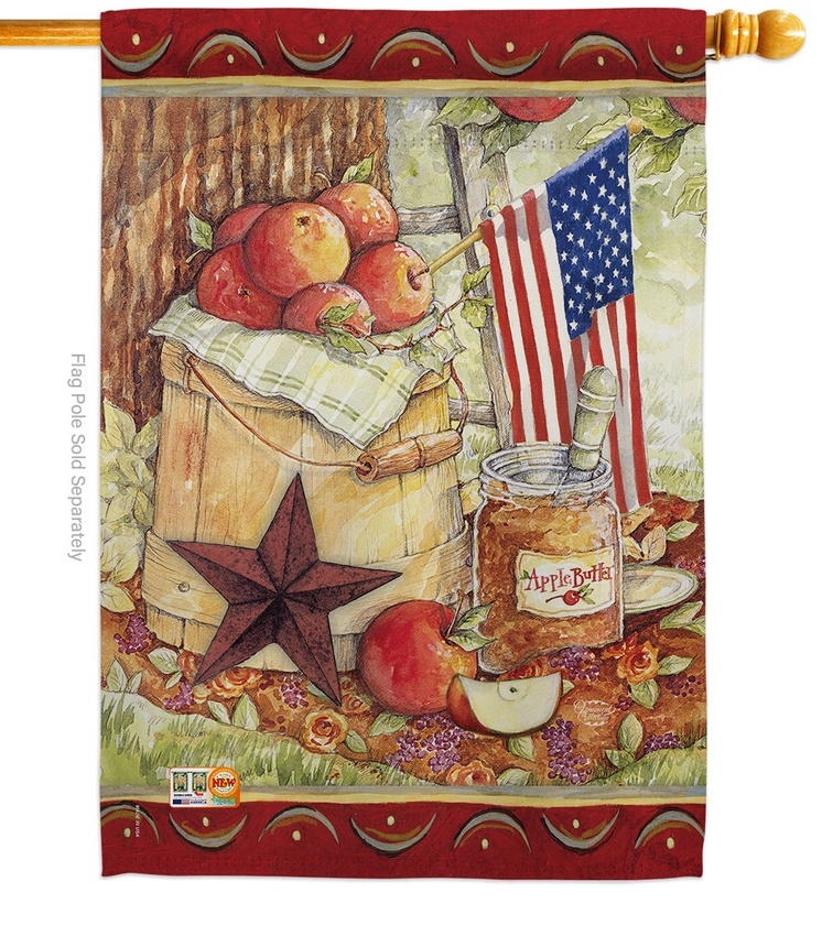 Patriotic American Apple House Flag