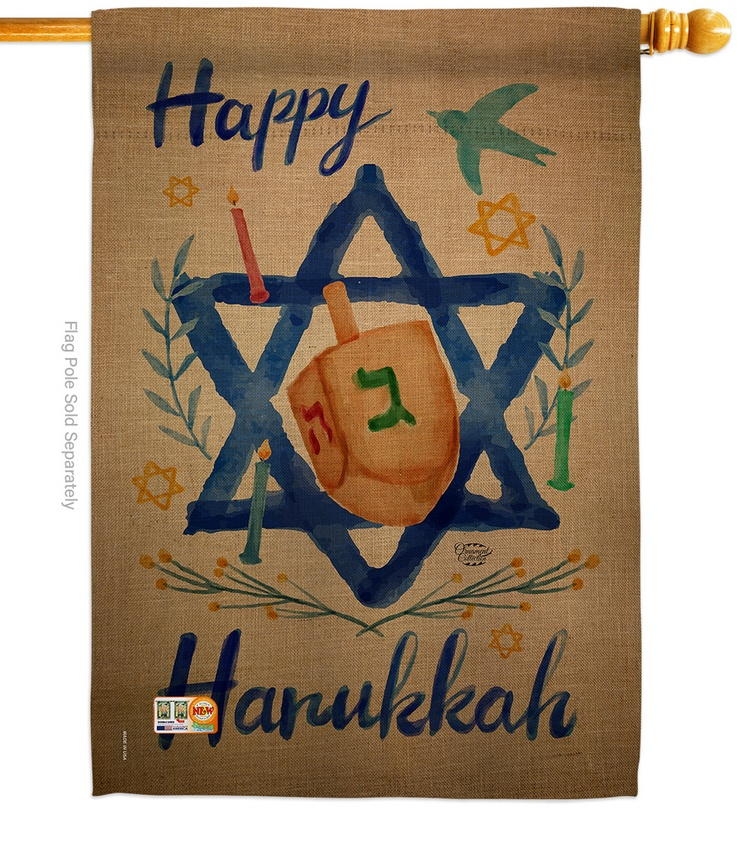 Happy Hanukkah Impressions Decorative House Flag