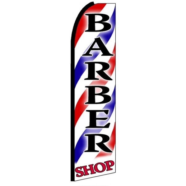 Barber Shop (Black Sleeve) Feather Flag Banner 2.5\' x 11\'