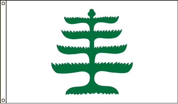 High Wind, US Made Pine Tree Flag 2x3