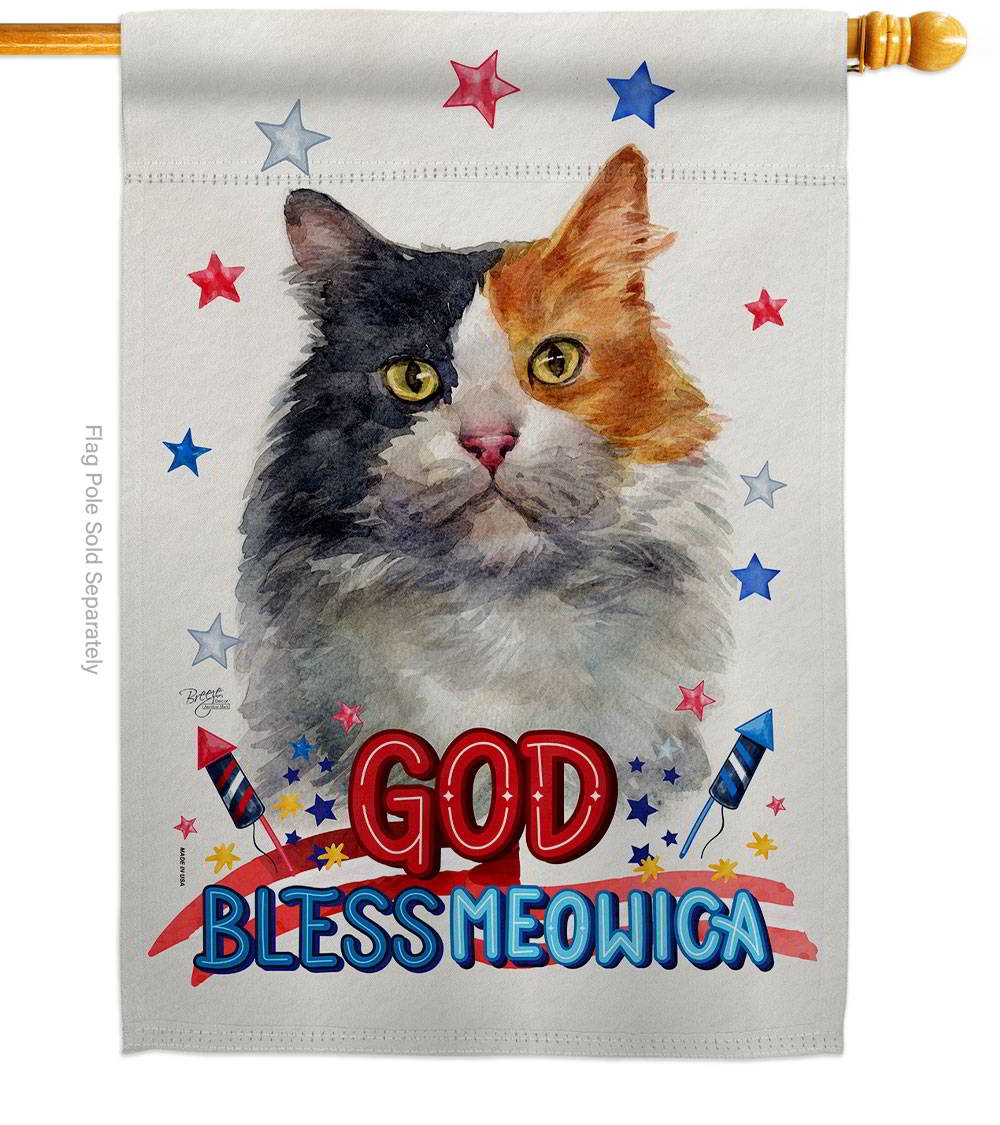 Patriotic Long Hair Dilute Calico House Flag