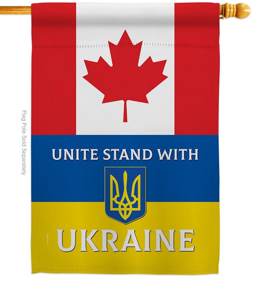 Canada Stand With Ukraine House Flag