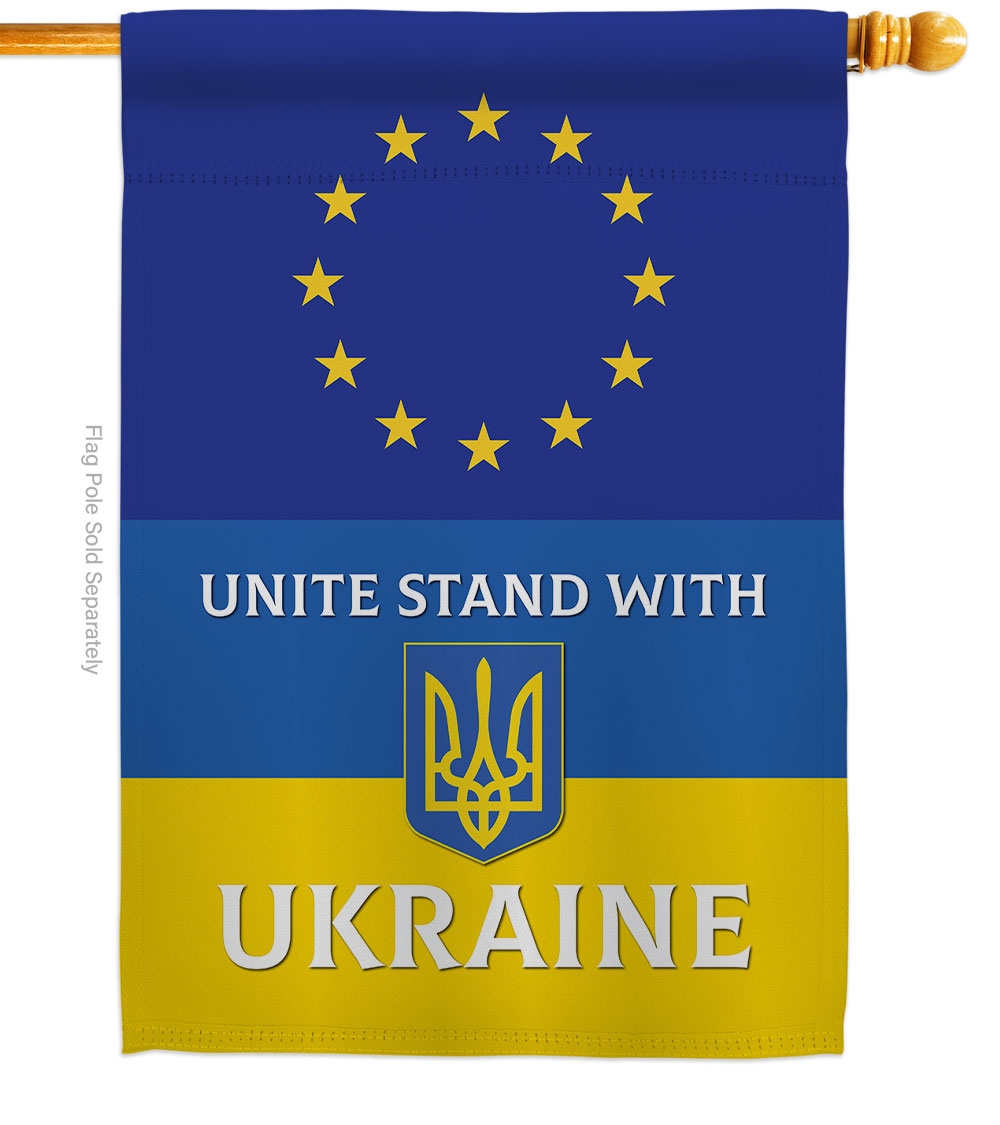 European Union Stand With Ukraine House Flag