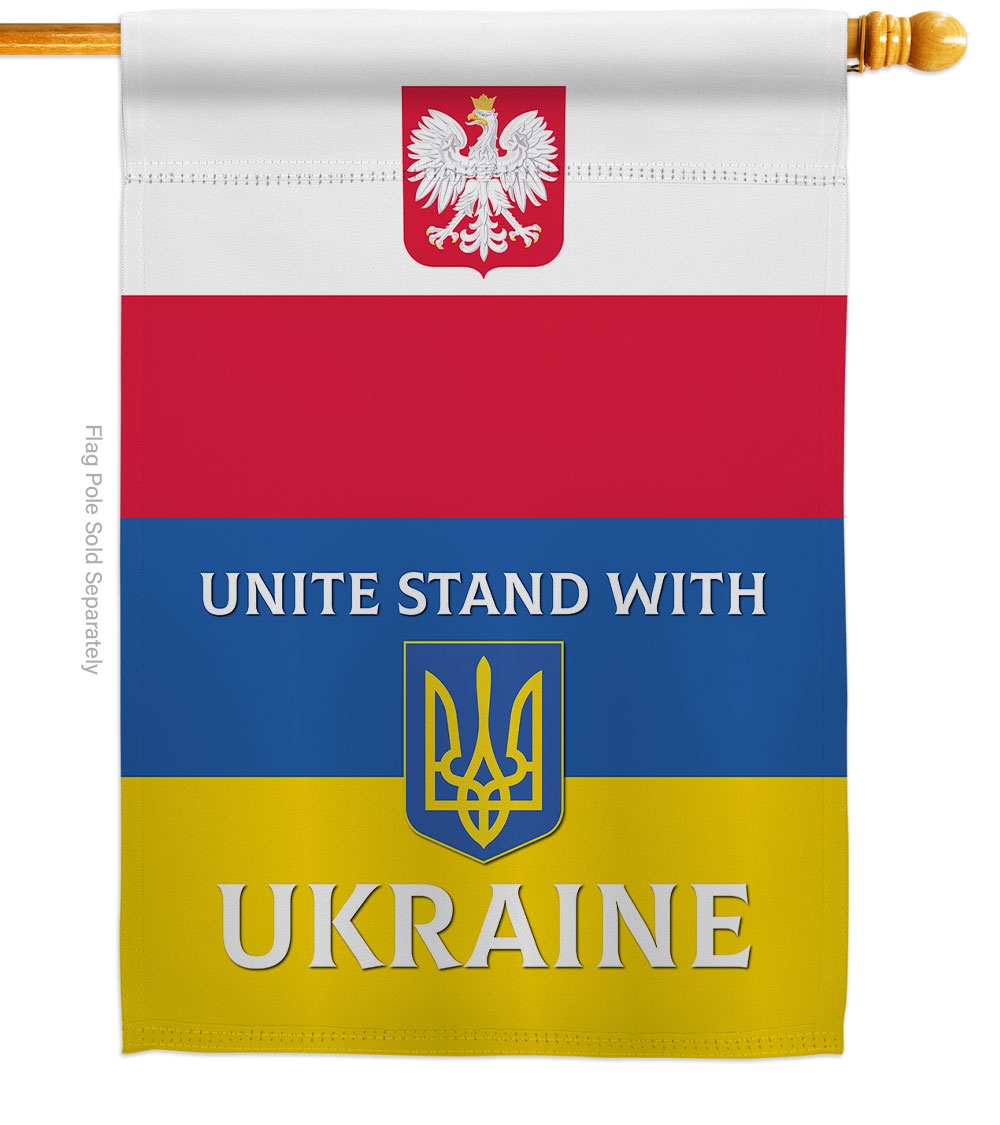 Poland Stand With Ukraine House Flag