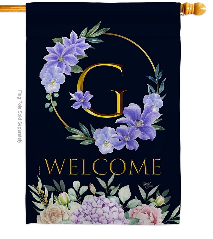 Welcome G Monogram House Flag