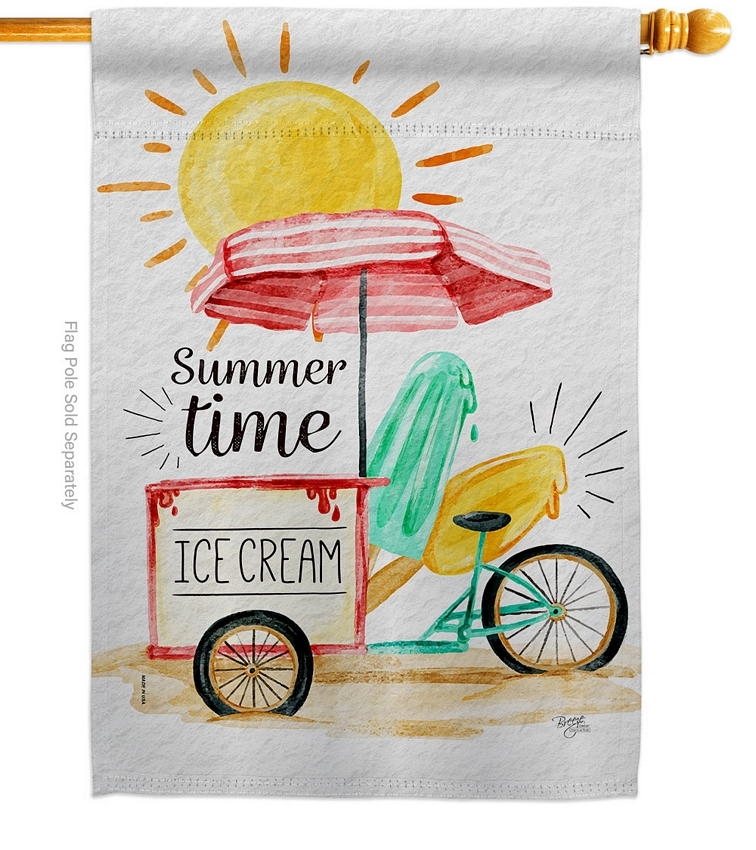 Summer Time Ice Cream House Flag