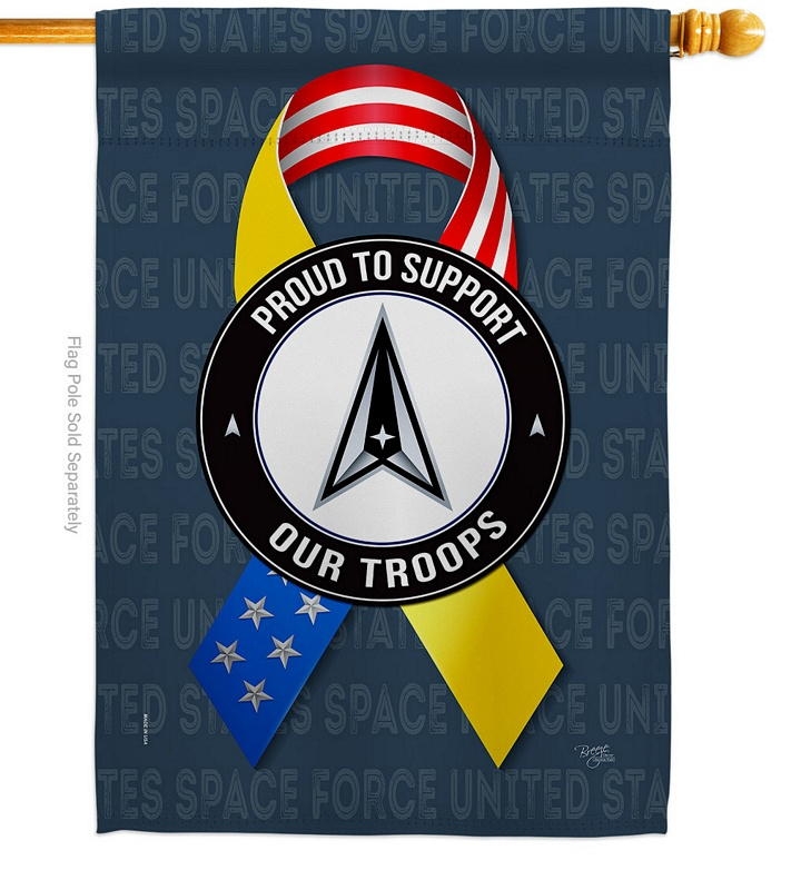 Support Space Force Troops House Flag