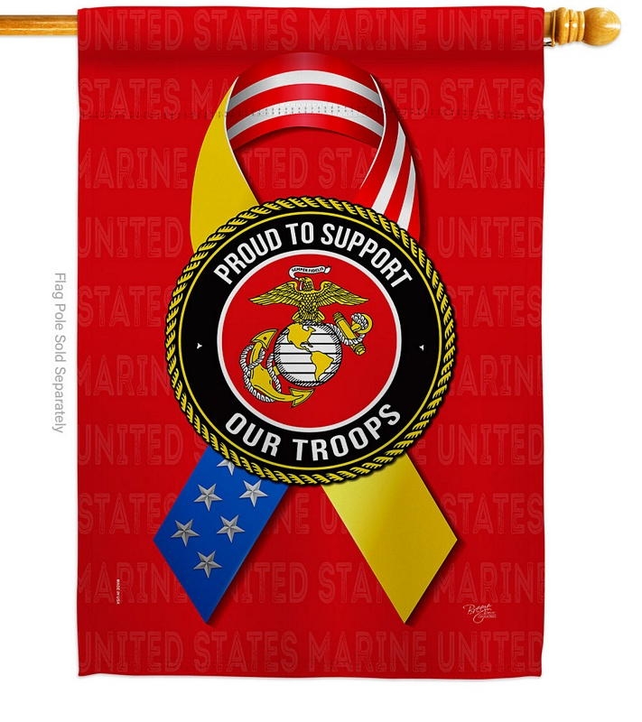 Support Marine Troops House Flag